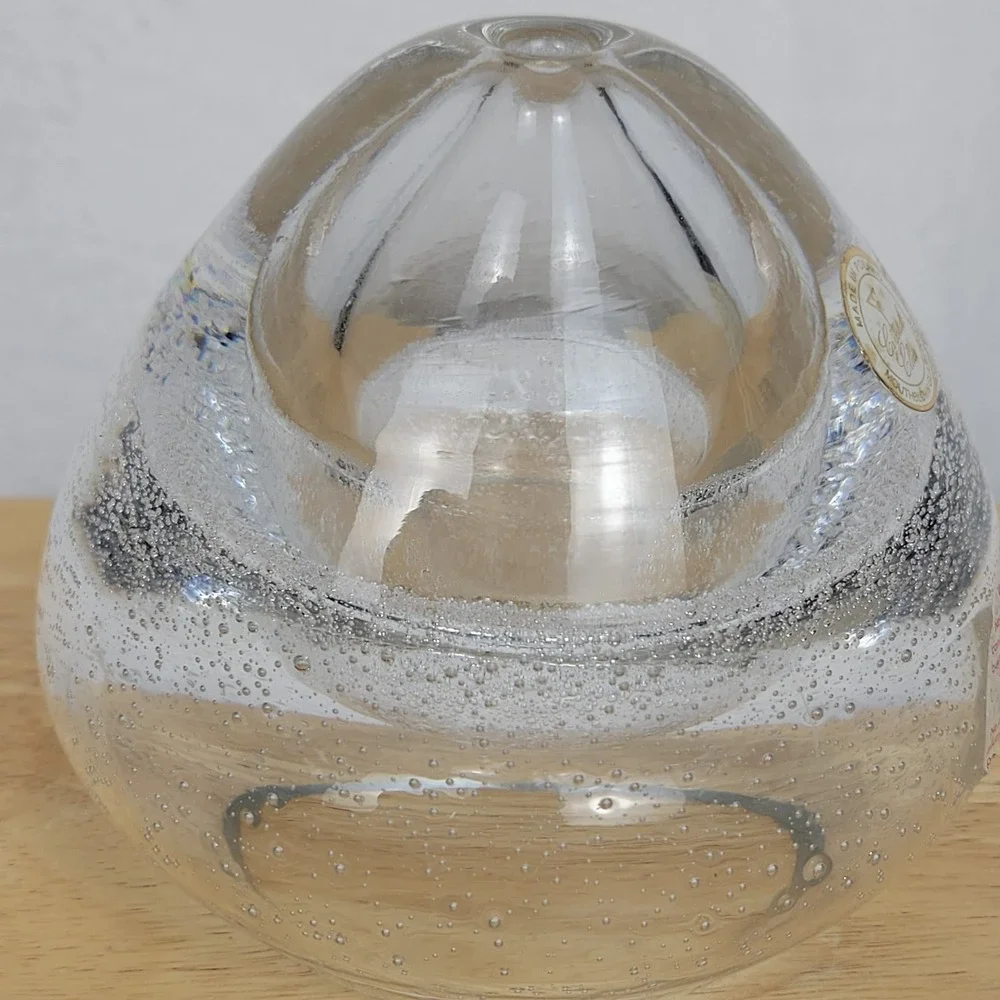Crystal Clear Polish Mouth Blown Bubble Glass Votive Candle Holder 4